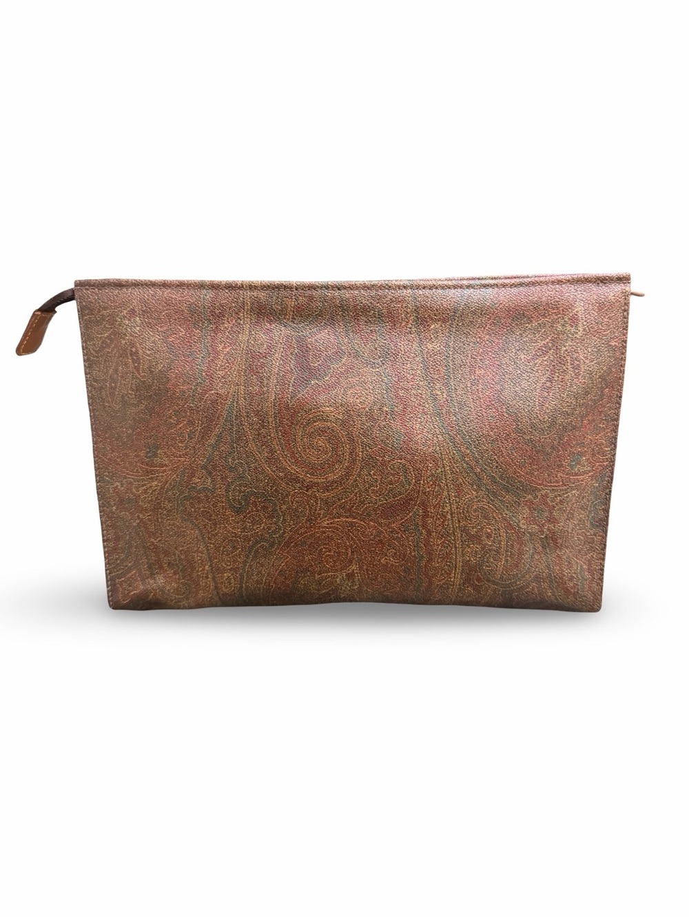 Vintage ETRO Paisley Print Zip Clutch Pouch Cosmetic Bag